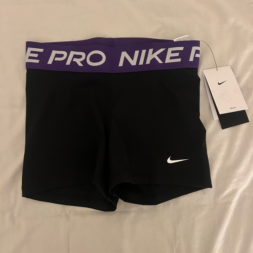 Black & Purple Nike Pro Shorts Size Small NWT